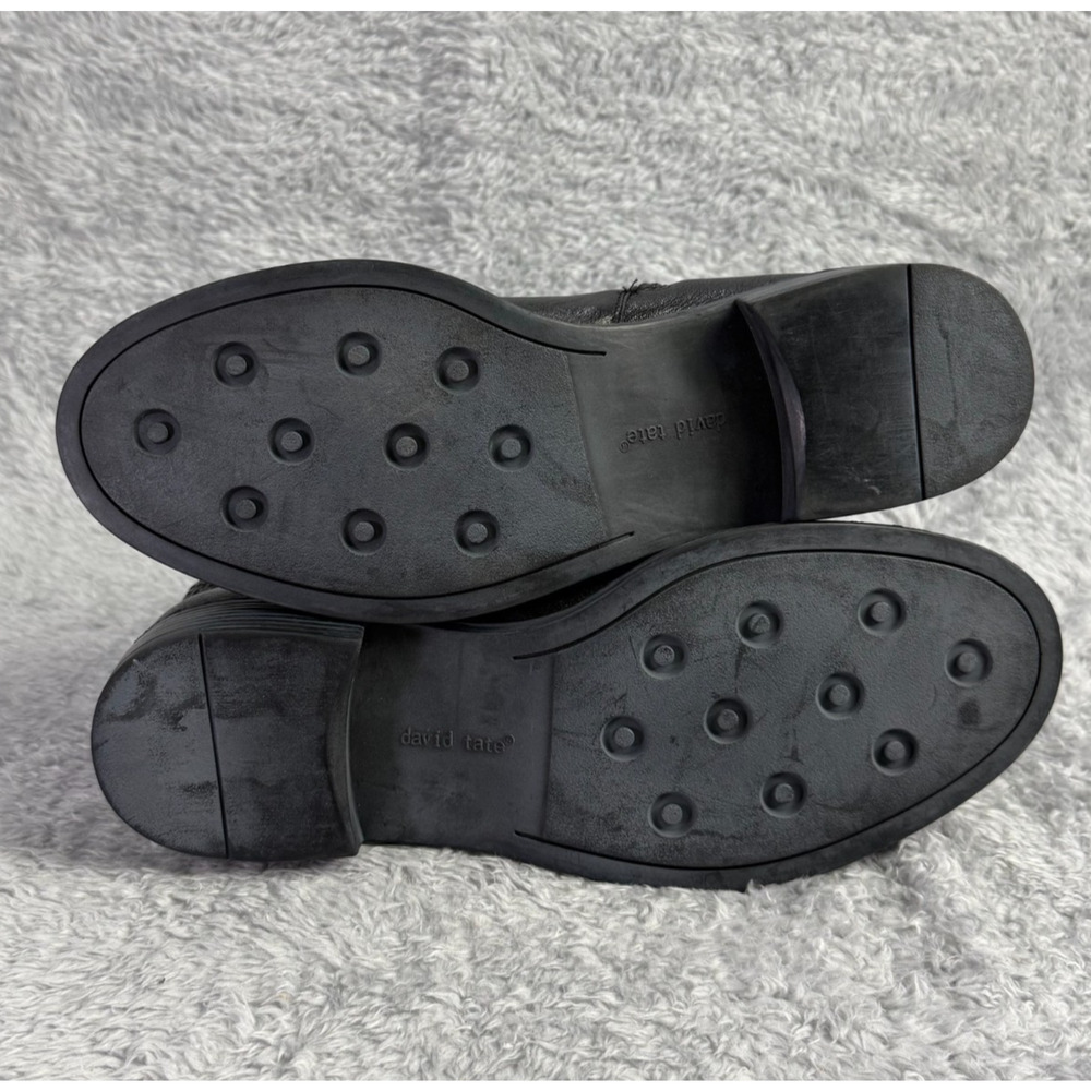 David Tate Womens Skip Zipper Buckle Ankle Booties Black Pebble Leather Sz 10 - Picture 6 of 10